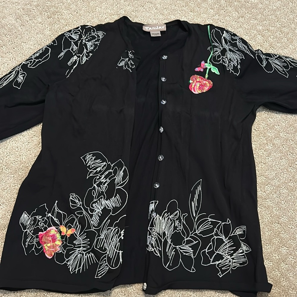 Black button up sweater